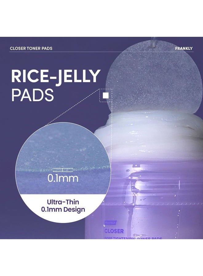 FRANKLY Pore Closer Toner Pads l Rice Jelly Pads with 9 Peptides, Vegan Collagen, Rice Extract l Pore Minimizer l Hydrating for All skin types l Korean Skin Care | 70 Count - Image 5