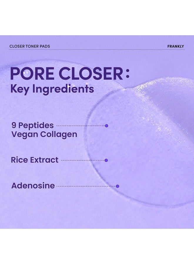FRANKLY Pore Closer Toner Pads l Rice Jelly Pads with 9 Peptides, Vegan Collagen, Rice Extract l Pore Minimizer l Hydrating for All skin types l Korean Skin Care | 70 Count - Image 3