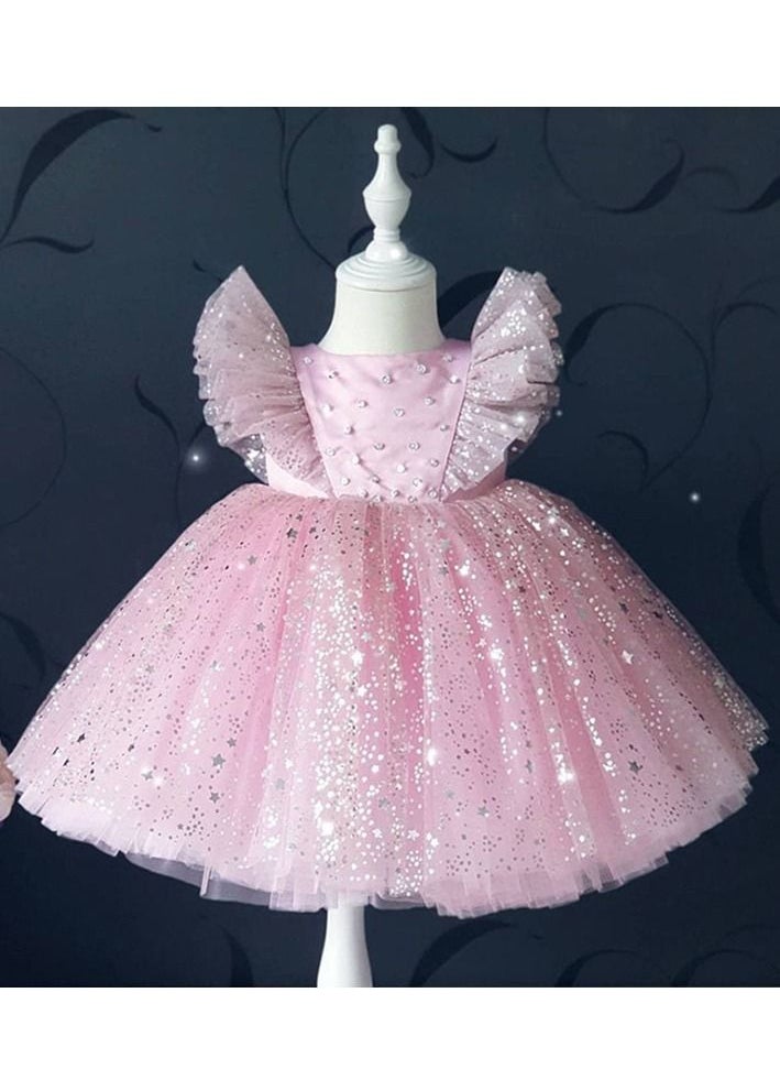 Loquat Fashionable Cute Girls Dresses Pink 