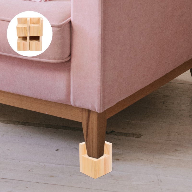 4pcs Heavy Duty Furniture Risers For Sofa Desks Tables And Chairs Furniture Leg Extenders Wood Leg Extenders For Furniture - Image 1
