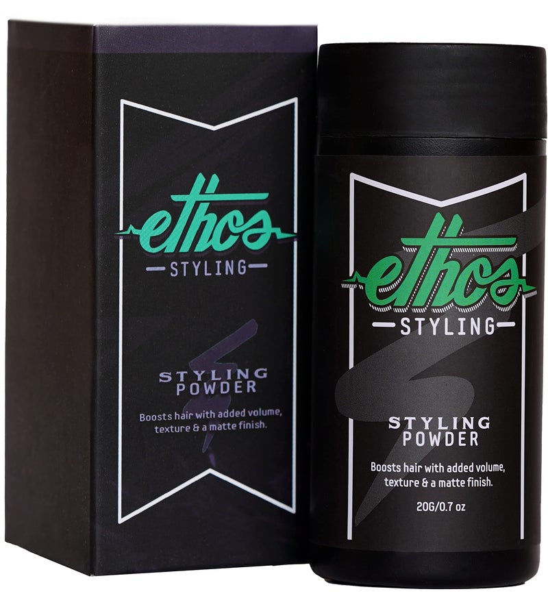 Ethos Styling Texture Powder - Texturizing & Mattifying Hair Powder for Men - Grooming, Volumizing & Hair Styling Products for Extra Volume, Control & Strong All-Day Grip - Matte, Wavy Finish - 20g - Image 1