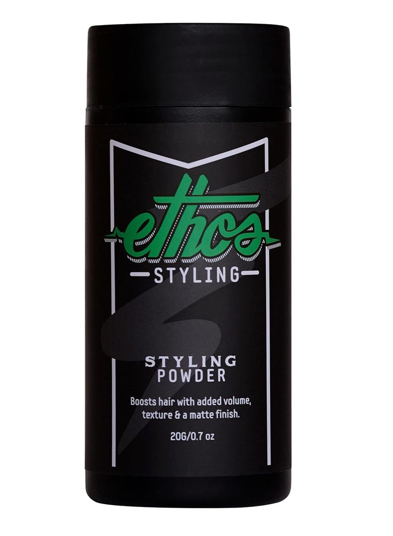 Ethos Styling Texture Powder - Texturizing & Mattifying Hair Powder for Men - Grooming, Volumizing & Hair Styling Products for Extra Volume, Control & Strong All-Day Grip - Matte, Wavy Finish - 20g - Image 3