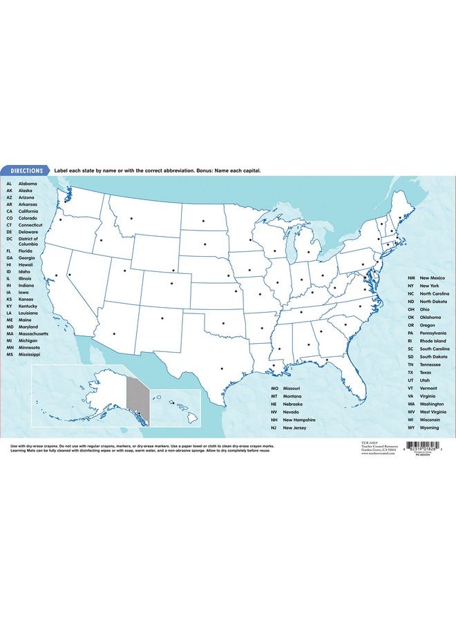 Teacher Created Resources United States of America Map Learning Mat  - Image 3