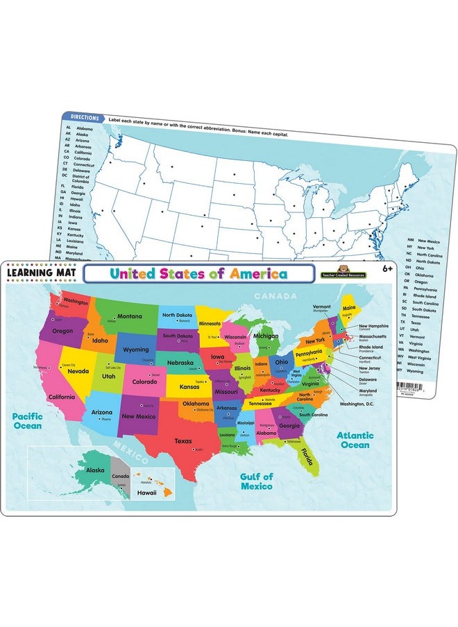 Teacher Created Resources United States of America Map Learning Mat  - Image 1