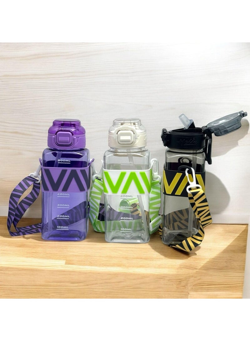 كيوشوب زجاجة رياضية متعددة الاستخدامات من كيوشوب – تصميم عملي مقاوم للتسرب مع ماصة للشرب السهل وحزام رقبة مريح مثالي للرياضة والتنقل اليومي - Image 2