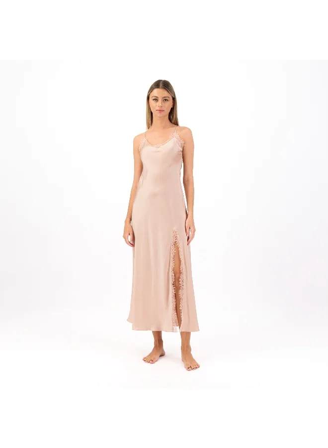 Two Bees Ella 100% Nude Pure Silk Lace Slip- Discounted Price