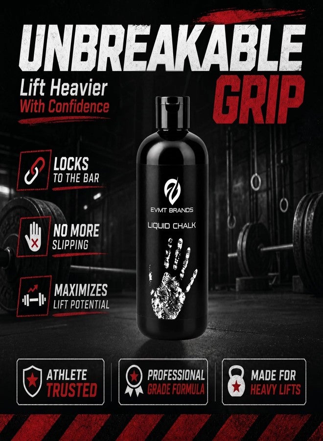 EVMT Brands Liquid Chalk, Mess Free Gym Chalk for Weightlifting, Gymnastics, Rock Climbing, Dancing. Sweat Resistant and Long Lasting for Stronger Grip. - Image 2