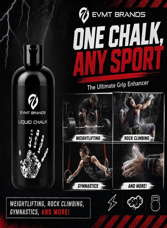 EVMT Brands Liquid Chalk, Mess Free Gym Chalk for Weightlifting, Gymnastics, Rock Climbing, Dancing. Sweat Resistant and Long Lasting for Stronger Grip. - Image 5