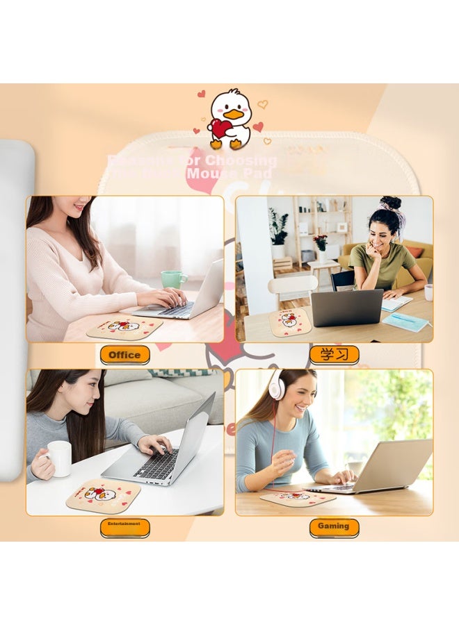 Exco Little Duck Mouse Pad, Small Cute Cartoon Anime Lock Edge Pad, Computer Office Cloth Bread Edge Non-slip Portable Mouse Pad 9824 - Image 4