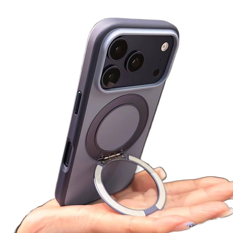 غطاء MagSafe بPC لـ iPhone 16 / 16 Plus / 16 Pro / 16 Pro Max مع حماية من السقوط وحامل قائم مع مقاوم للصدمات مع مغناطيس قوي مع ملمس ناعم باللون أخضر مغناطيسي بوظيفة حامل باللون ال. - ModaStar - Image 3