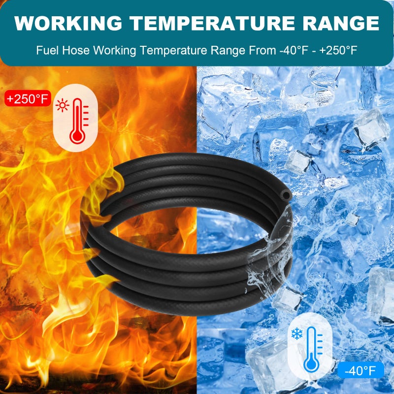 Eunice 3/8 Inch (10mm) ID Fuel Line Hose, 10 FT 300PSI Push Lock NBR Rubber Hose for Automotive - Image 4