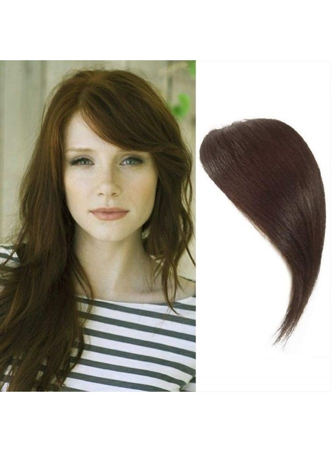 DSOAR Side Bangs Clip in Human Hair Bangs Natural Clip on Side Bang Straight Fringe Real Hair Extensions(Dark Brown) - Image 1