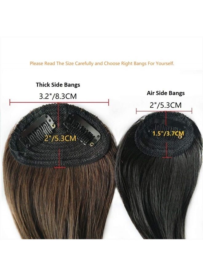 DSOAR Side Bangs Clip in Human Hair Bangs Natural Clip on Side Bang Straight Fringe Real Hair Extensions(Dark Brown) - Image 5