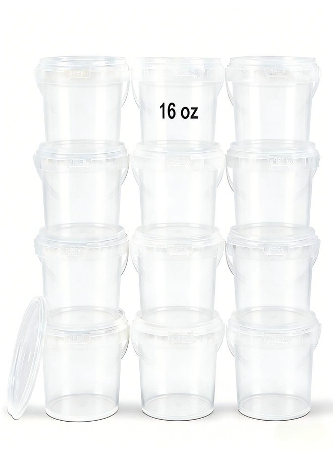 ASEVAT 12PACK, Plastic Storage Containers With Lids Kitchen, Food Storage Containers, Microwave Safe Bowls With Lids, Freezer Safe Containers, Slime, Soup (16 oz/500 ml) - Image 1