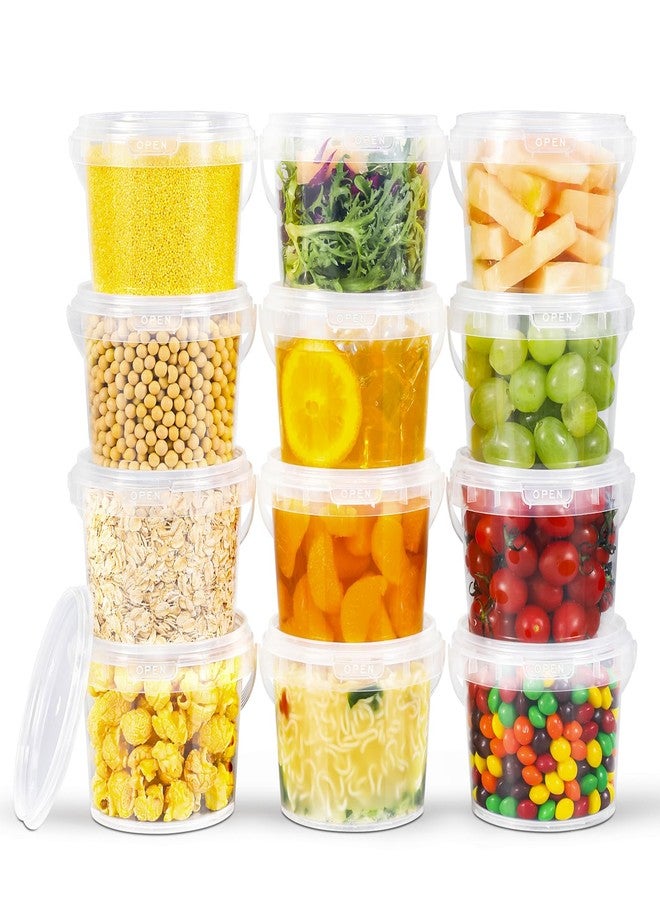 ASEVAT 12PACK, Plastic Storage Containers With Lids Kitchen, Food Storage Containers, Microwave Safe Bowls With Lids, Freezer Safe Containers, Slime, Soup (16 oz/500 ml) - Image 2