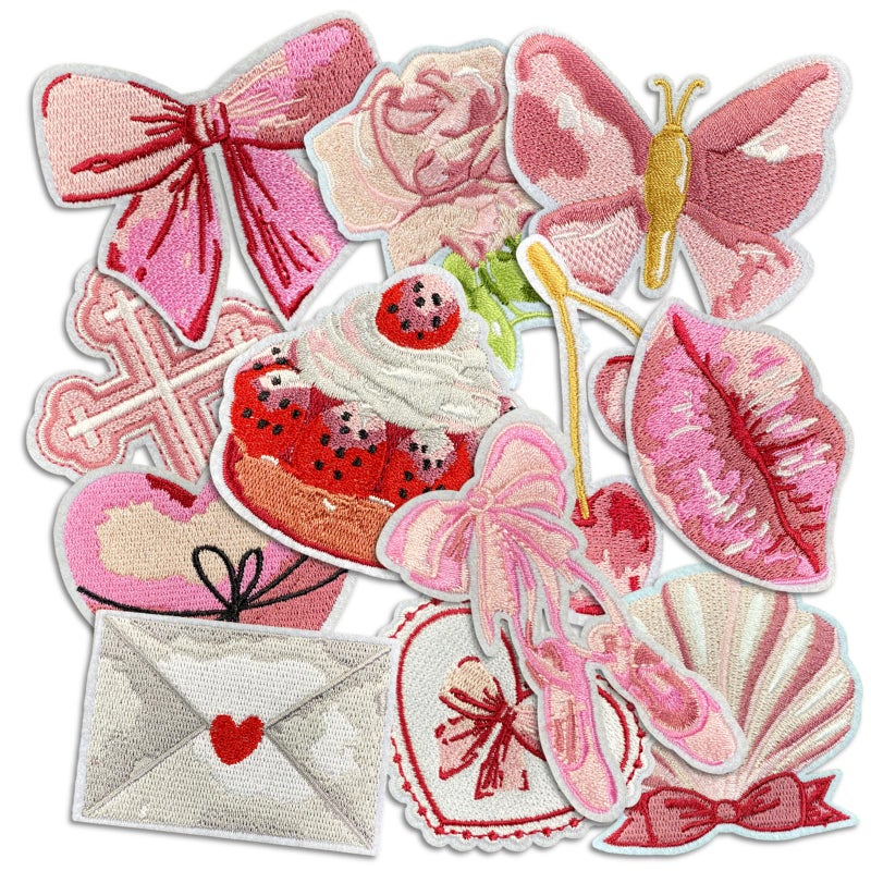 Cazzon Boho Girly Iron On Patches, Cute Embroidery Applique Patch, DIY Decorative Heat Press Patches for Jeans Jackets Clothing Backpacks Hats (Boho3 12 Pcs) - Image 1