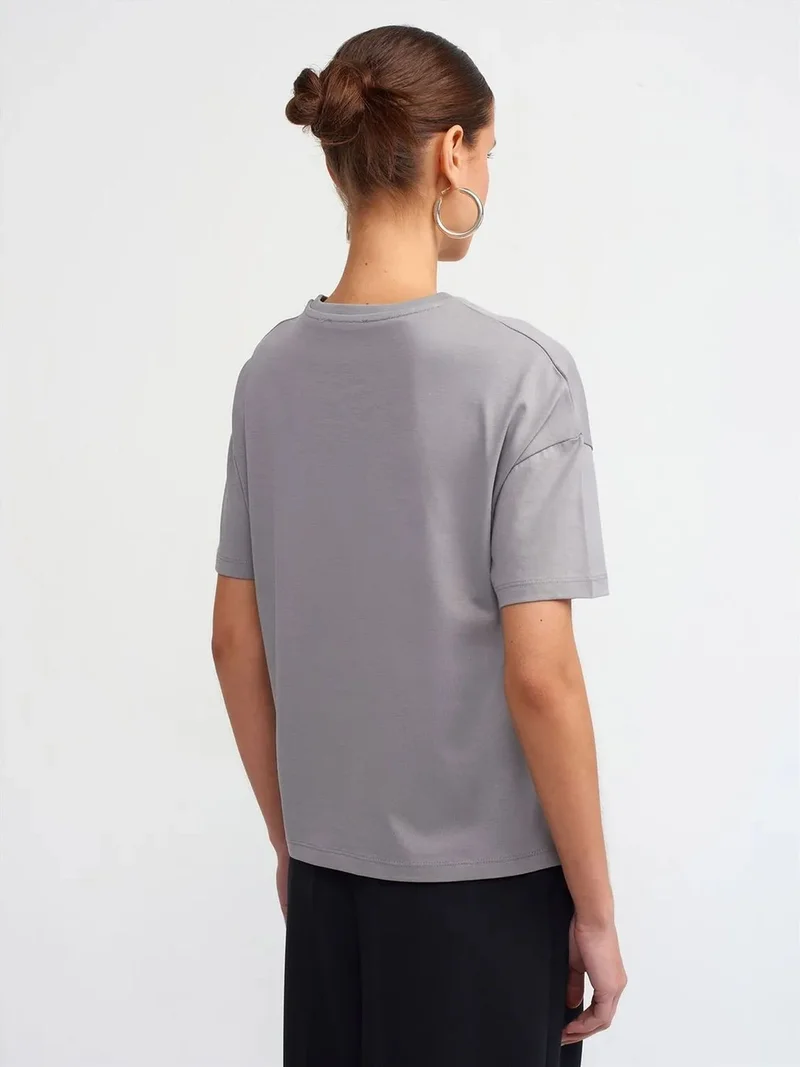 ديلفين DILVIN Women's Cotton Crew Neck T-Shirt