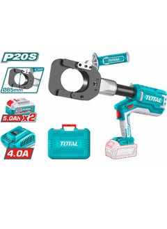 TOTAL Total 20V Cordless Hydraulic Cable Cutter – 85mm Max Cutting Diameter, 60KN Force, LED Display – Battery-Powered Tool for Electrical Cable Cutting – 2×5.0Ah Batteries, Charger & Case Included  - Image 1