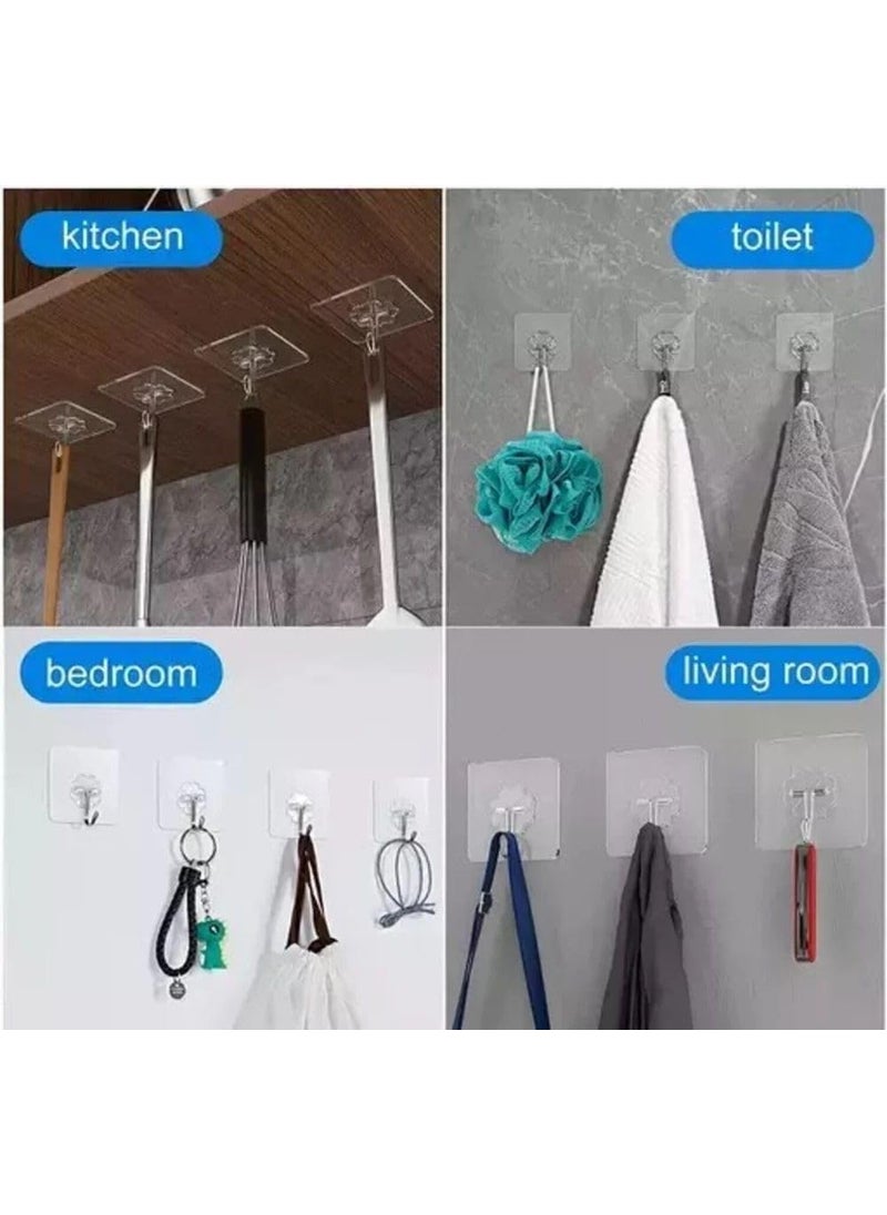 Generic TripleWave PVC Wall Hooks Stick Hook for Wall Hanging Without Drill Adhesive Organizer Hook for KitchenHomeBathroom Decoration TransparentPack of 20  - Image 3