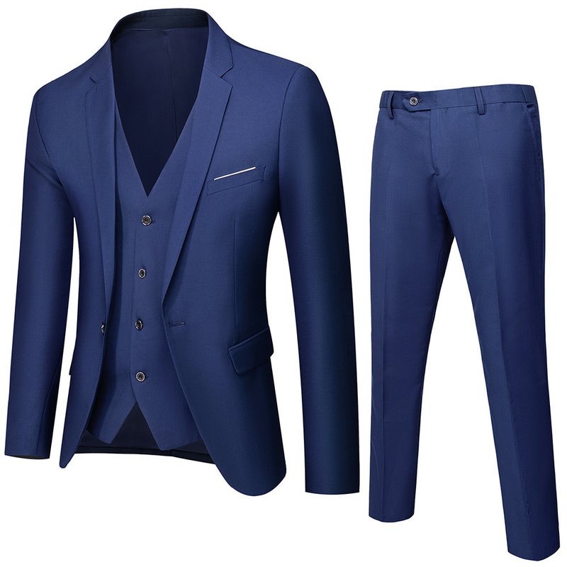 Men's suit suit two-piece Korean-style slim-fit suit men's business formal dress best man groom wedding dress - Image 1