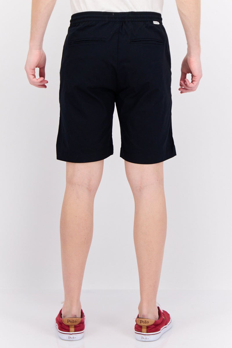 Gazzarrini Men Regular Fit Plain Chino Shorts, Black - Image 2