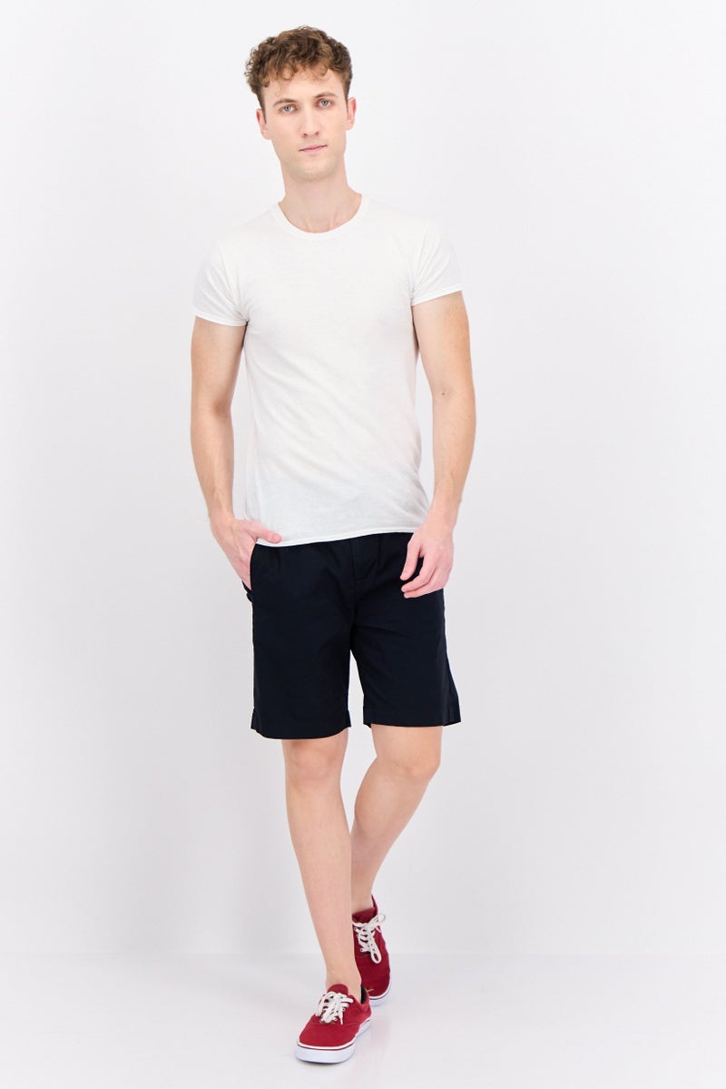 Gazzarrini Men Regular Fit Plain Chino Shorts, Black - Image 4