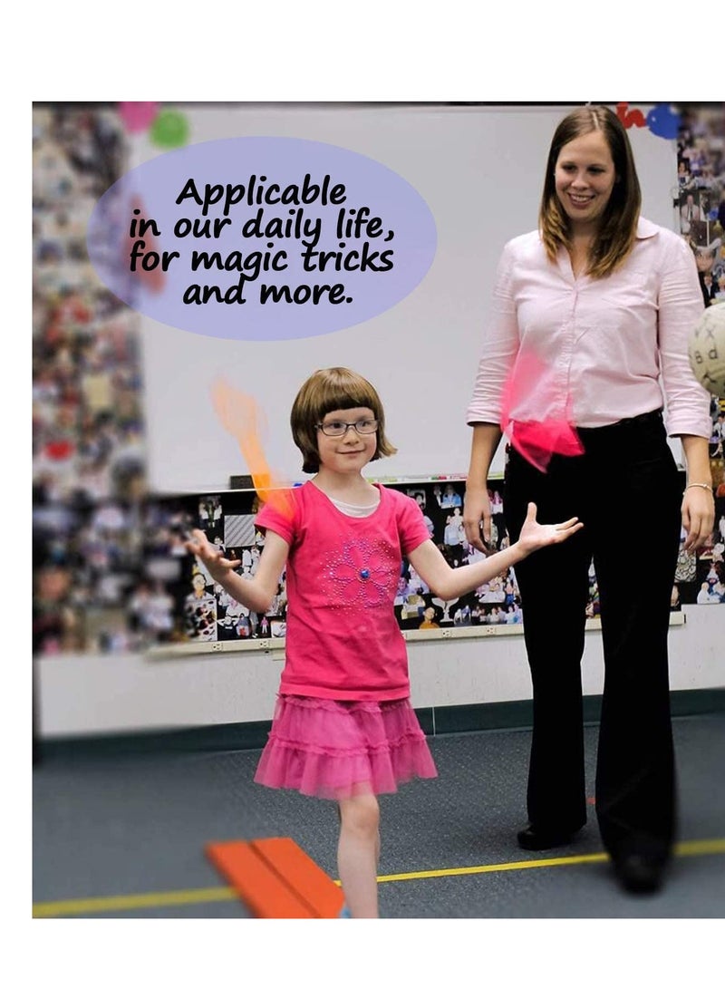 Barakah 6 قطع أوشحة رقص شرقي مربعة أوشحة تلاعب متعددة الألوان تشبه الحرير لعبة حسية للأطفال فرقة الإيقاع، أدوات سحرية - Image 4