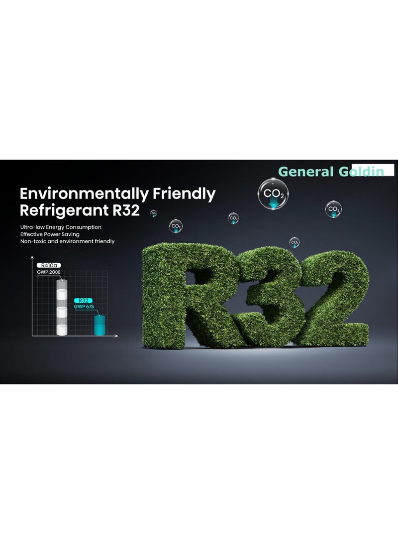 جنرال جولدن مكيف جنرال جولدن سبليت بارد 24000 وحدة حرارية بريطانية، 2 طن  تقنية العاكس  انفرتر الموفرة للطاقة، واي فاي، تنظيف تلقائي، ضمان 7 سنوات على الضاغط. - Image 3