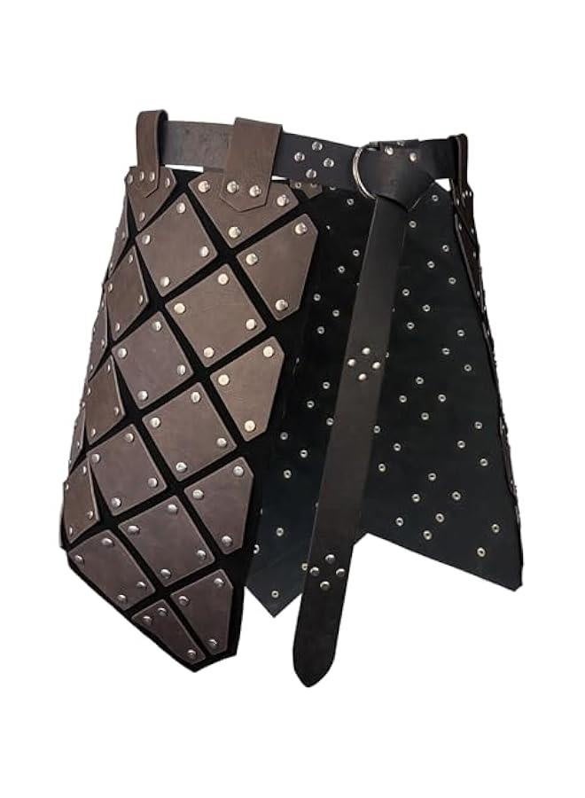 Medieval Faux Leather 3PCs Waist Armor with Belt, Middle Ages Cosplay Thigh Armor, Mercenary&Knights Skirt Armor - Image 2