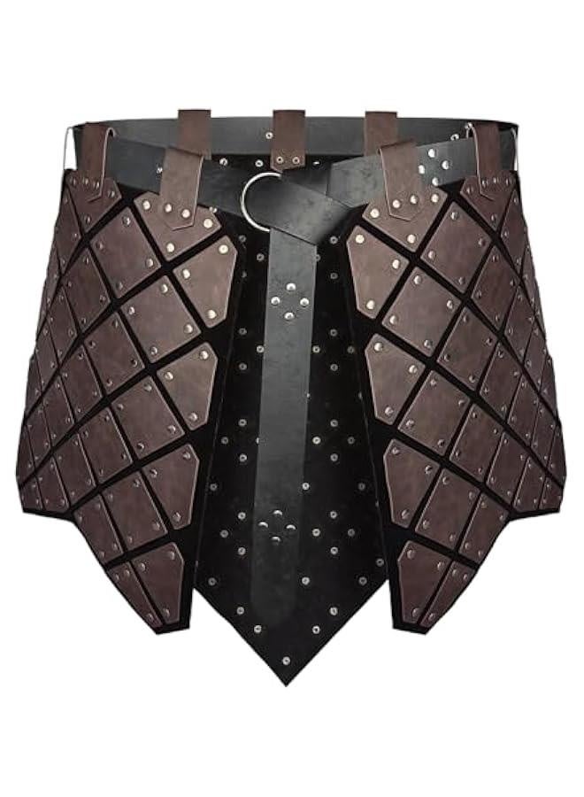 Medieval Faux Leather 3PCs Waist Armor with Belt, Middle Ages Cosplay Thigh Armor, Mercenary&Knights Skirt Armor - Image 1