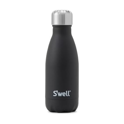S'well Stainless Steel Water Bottle, 9oz, Onyx, Triple Layered Vacuum Insulated Containers Keeps Drinks Cold for 24 Hours and Hot for 12, BPA Free, Perfect for On the Go - Image 1