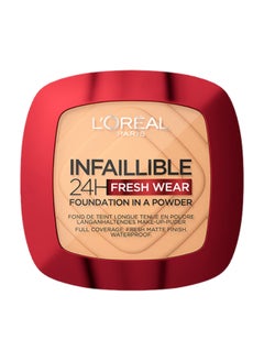 L'OREAL PARIS كريم أساس Infaillible 24H Fresh Wear على هيئة بودرة، 245 - Golden Honey  - Image 1