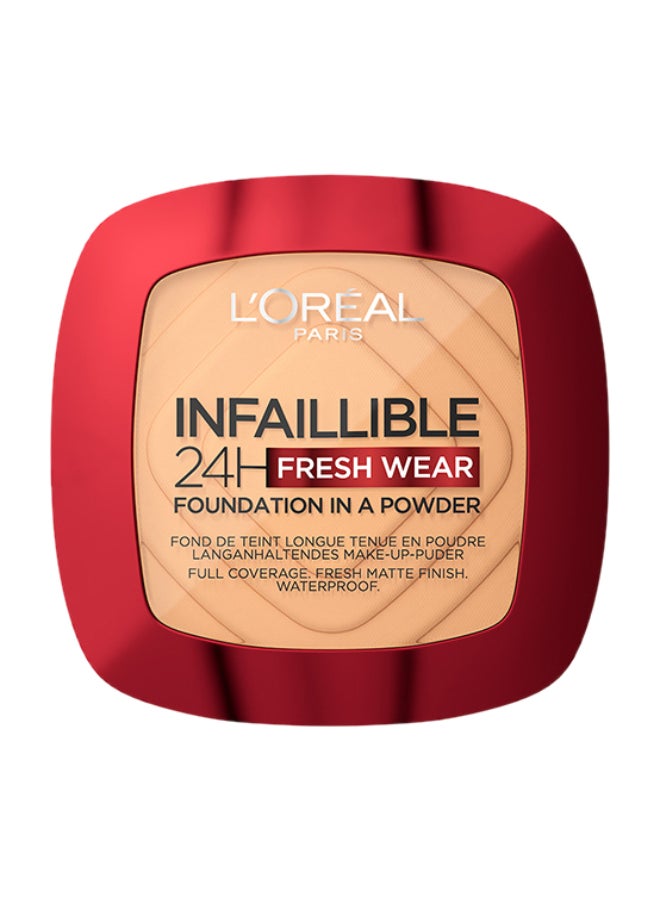 L'OREAL PARIS كريم أساس Infaillible 24H Fresh Wear على هيئة بودرة، 245 - Golden Honey  - Image 1