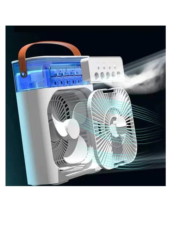WEIDASI Multi-Function Five- Hole Fan USB Personal Evaporative Air Cooler Mini Humidifier Misting Fan with LED Light 3 Wind Speeds and 5 Spray Modes For Home and Office - Image 3