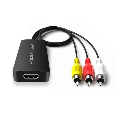 Dingsun HDMI to AV Converter HDMI to RCA Composite Converter Adapter, Support PAL/NTSC, Support 1080P, Compatible with Roku/Fire Sitck/PS4/Xbox/Spectrum Box/Old Sanyo TV/Old LG TV/Old CRT ect. - Image 1