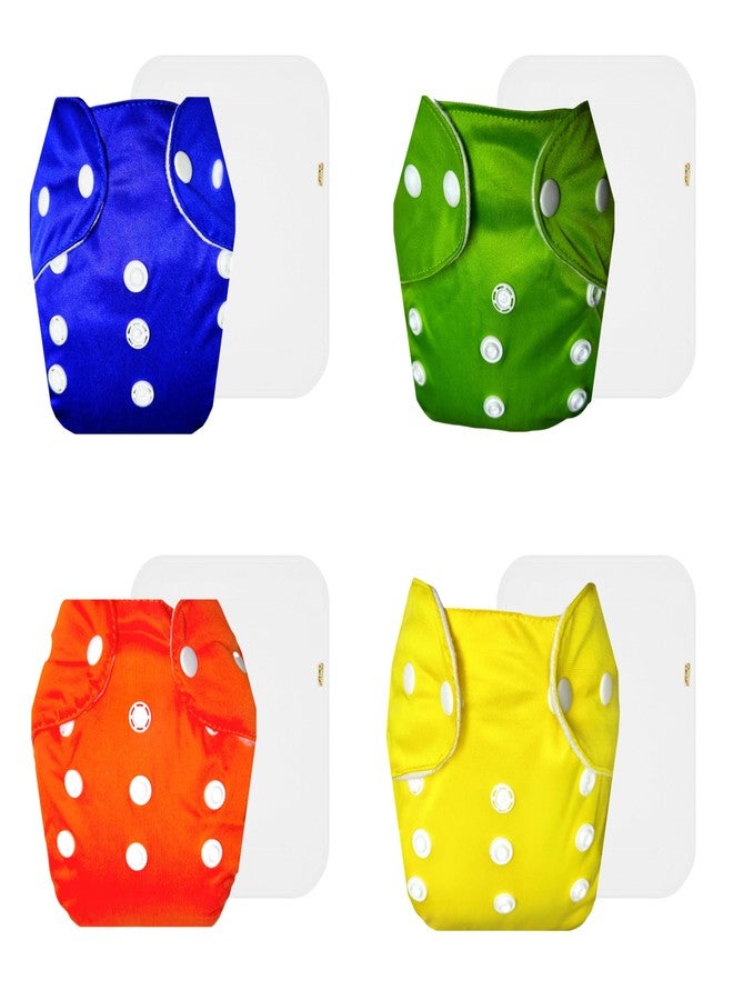 Dumbledo Lite Cloth Diaper with Cotton Insert (Pack of 4) | Snug Fit | Leakproof | Adjustable Snaps | Perfect for Indian Summers | 3 Months - 2 Years | Unisex Baby - Image 1