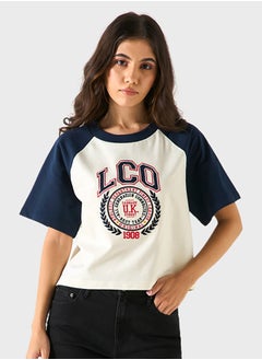 Lee Cooper Logo Embroidered Crew Neck T-Shirt  - Image 1