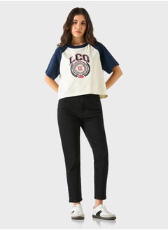 Lee Cooper Logo Embroidered Crew Neck T-Shirt  - Image 4