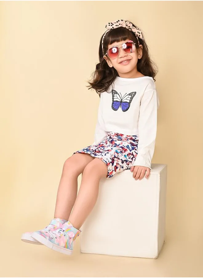 LILPICKS White Blue Girls Wear Clothing set