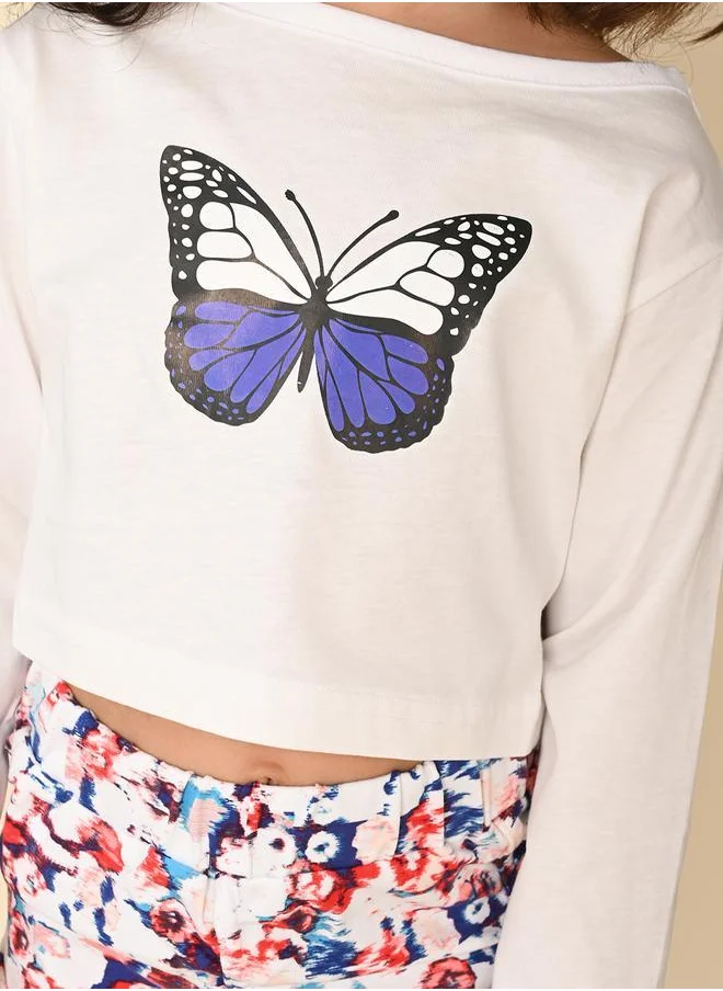 LILPICKS White Blue Girls Wear Clothing set