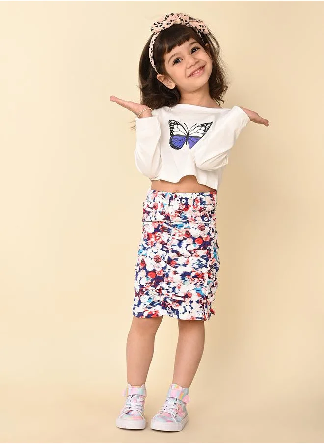 LILPICKS White Blue Girls Wear Clothing set