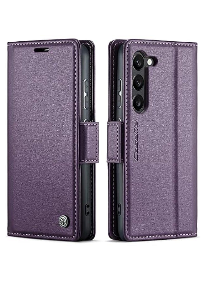 Premium PU Leather Wallet Case for Samsung Galaxy S24 - Purple - Image 1