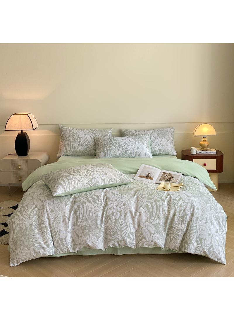 4 Pieces Cotton Comforter Sets Fits 1.5M /1.8M Double Size Bed Housewarming gift Birthday Gift - Image 2
