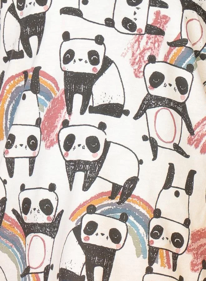 Anthrilo Anthrilo All-Over Panda Print T-Shirt and Pyjama Set