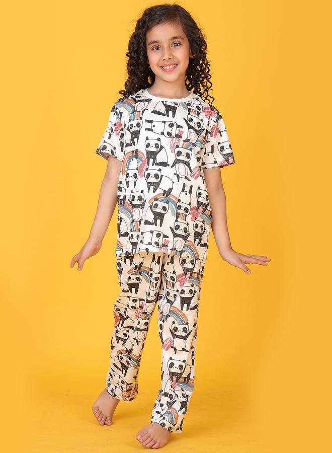 Anthrilo All-Over Panda Print T-Shirt and Pyjama Set - Image 4