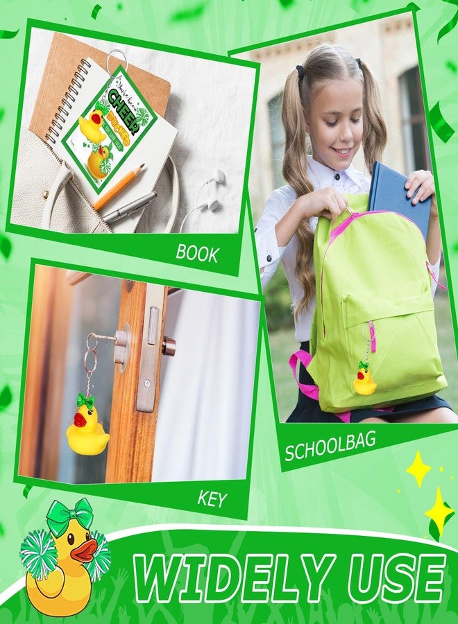 Seenelling Cheer Gifts Bulk Duck Keychain You've Been Cheer Ducked Tags Bows Organza Bags for Christmas Cheerleader Team Gift - Image 5
