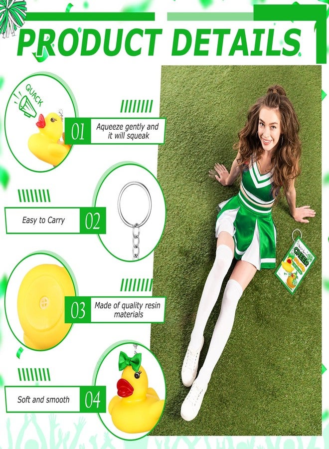 Seenelling Cheer Gifts Bulk Duck Keychain You've Been Cheer Ducked Tags Bows Organza Bags for Christmas Cheerleader Team Gift - Image 3