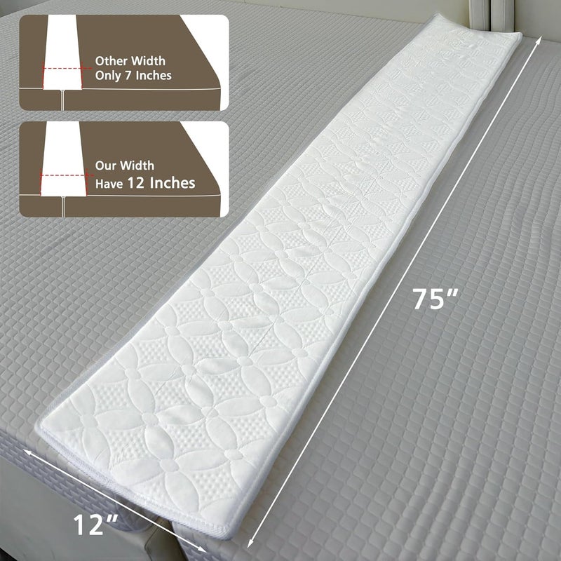 Asatdd Bed Bridge Twin Size to King Size Bed, Memory Foam Waterproof Mattress Gap Filler, Twin Size to King Size Bed Converter, 75" x 12" - Image 3