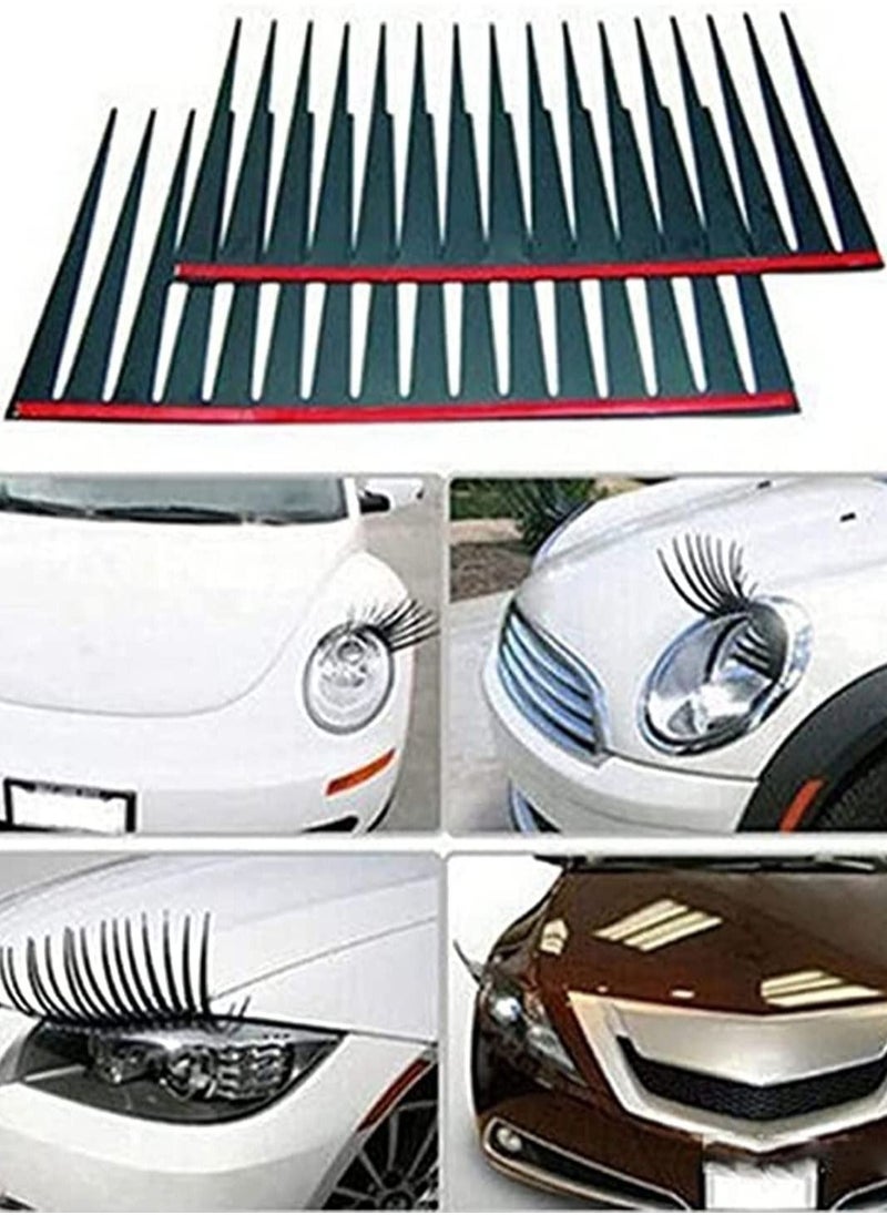Y&D - Car Headlight Sticker, False Eye Lash Sticker Cute Eyelashes Funny Auto Head Lamp Decoration Decals 2pcs for Volkswagen Beetle Withstands All Weather Driving Conditions - Image 1