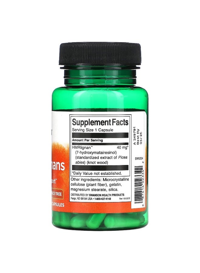 Swanson, 7-HMRlignans, 40 mg, 60 Capsules - Image 2